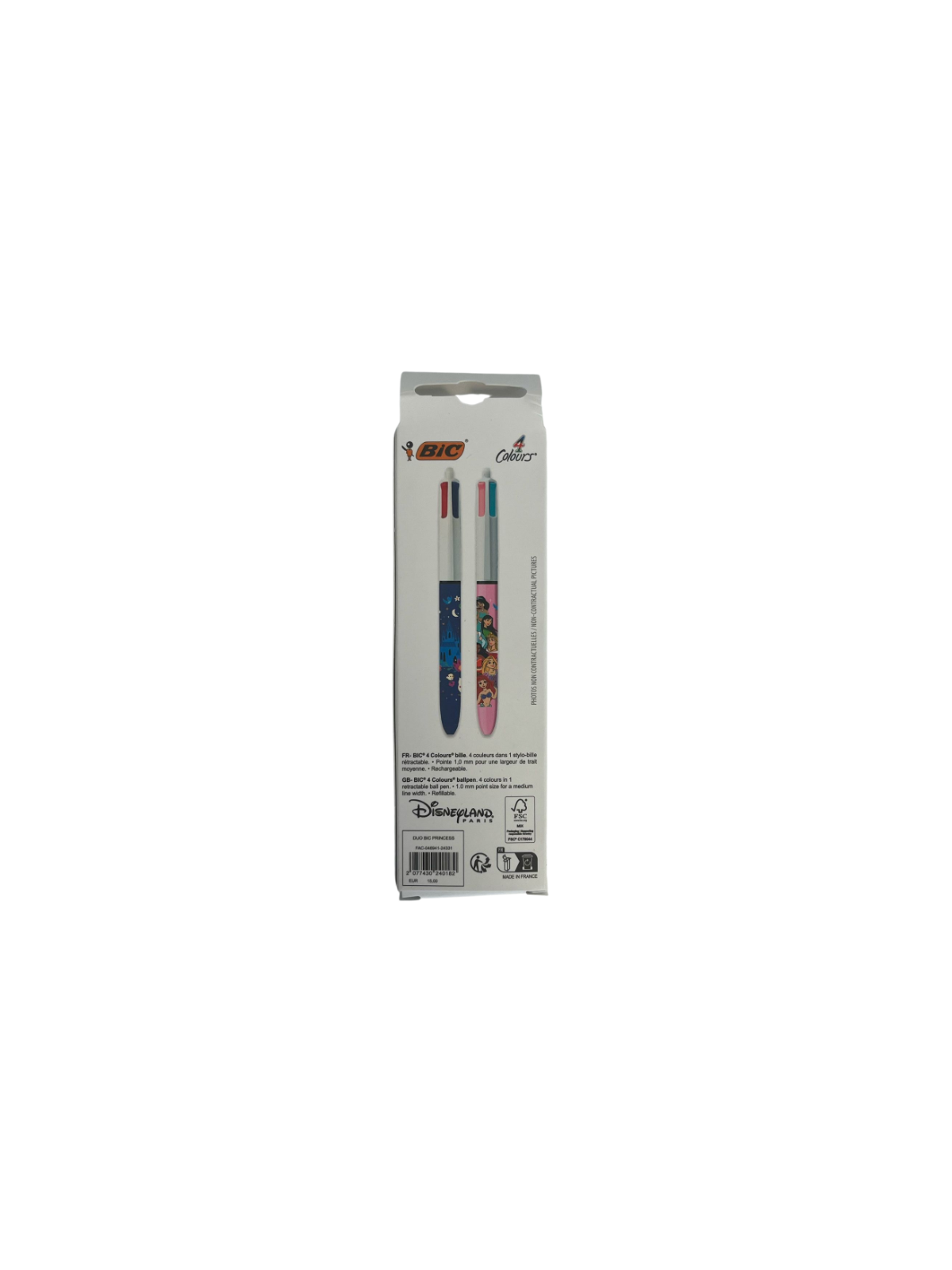 Lot de 2 Stylos quatres couleurs princesses disney
