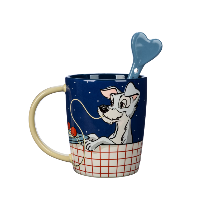 Mug avec cuillère 70ème anniversaire La belle & le clochard Disney