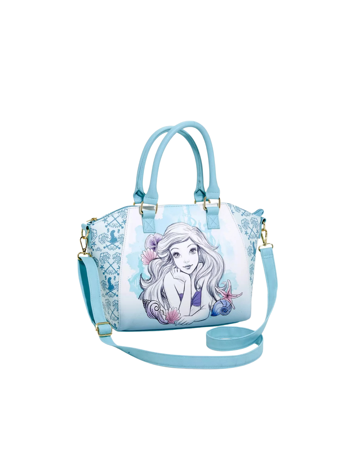 Sac à bandoulière blue watercolor La petire sirène LOUNGEFLY