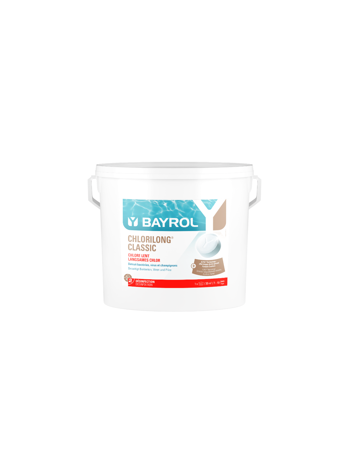 Chlorilong Classic BAYROL 10 KG,Chlore Lent Piscine