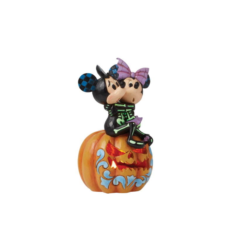 Figurine citrouille Led Mickey & Minnie squelettes disney traditions 6016596