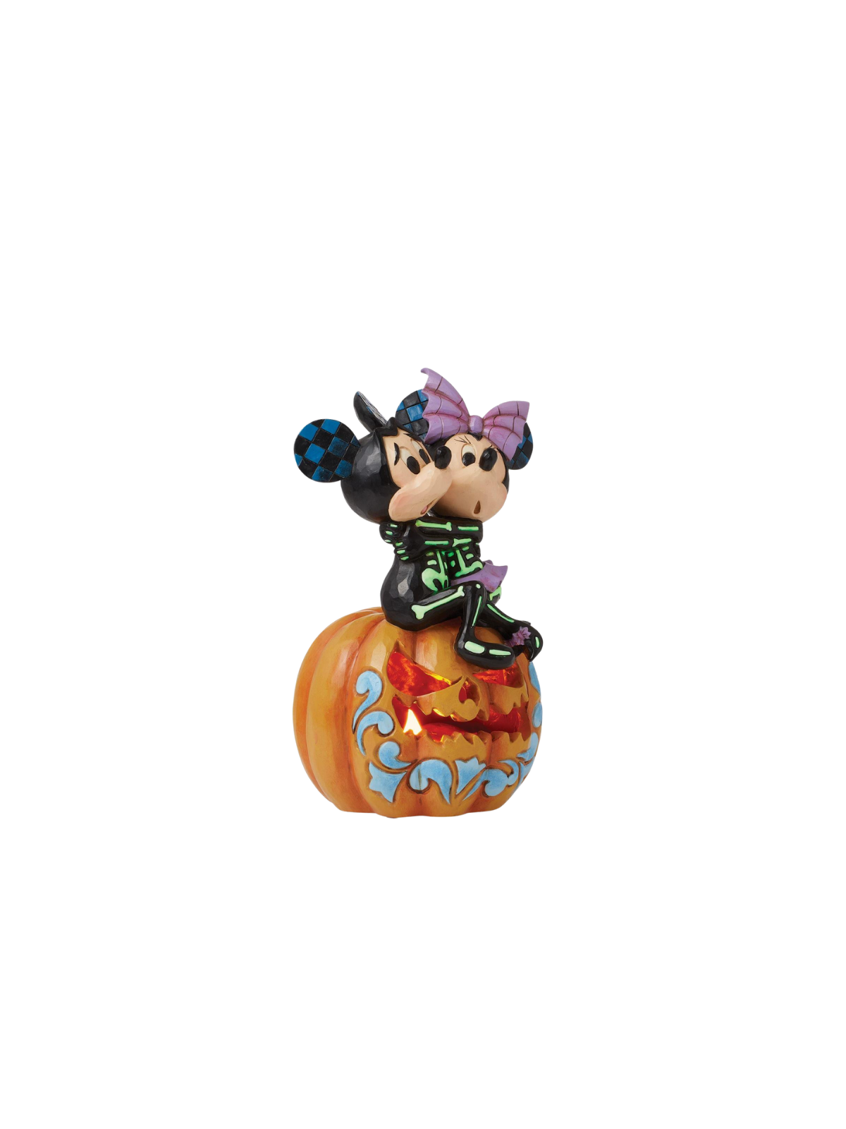 Figurine citrouille Led Mickey & Minnie squelettes disney traditions 6016596