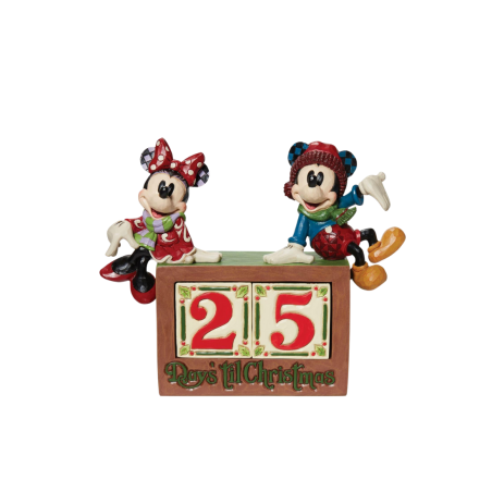 Figurine Mickey & Minnie décompte de Noël disney traditions 6013057