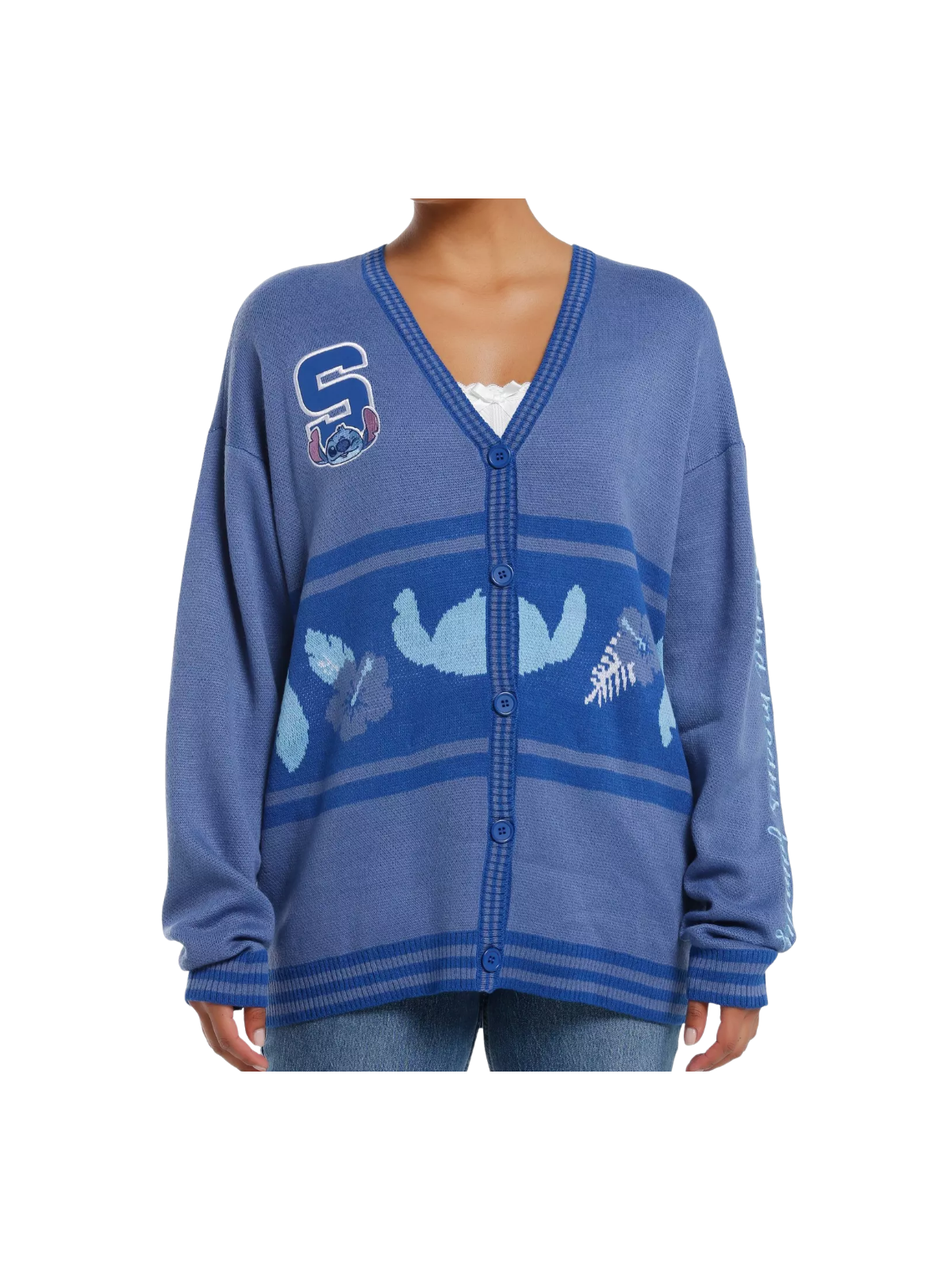 Cardigan Stitch Tropical Flowers Disney