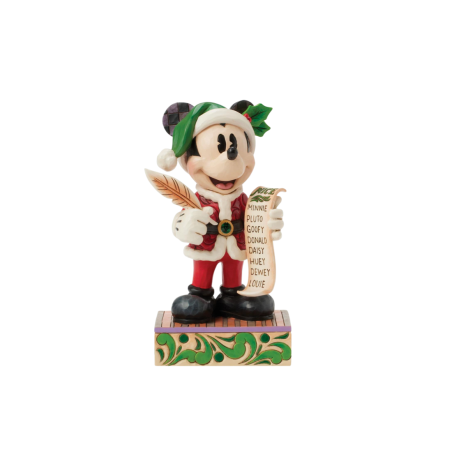 Figurine Mickey père noël avec liste Disney traditions 6016890