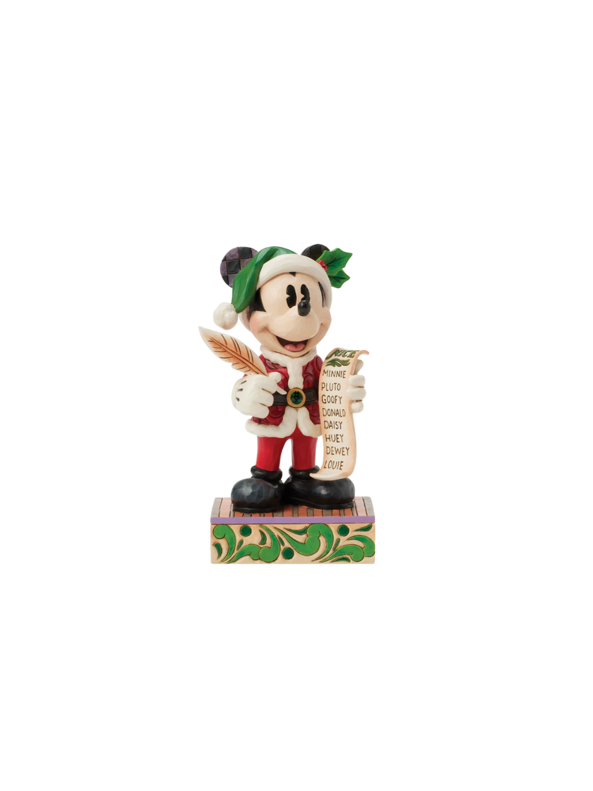 Figurine Mickey père noël avec liste Disney traditions 6016890