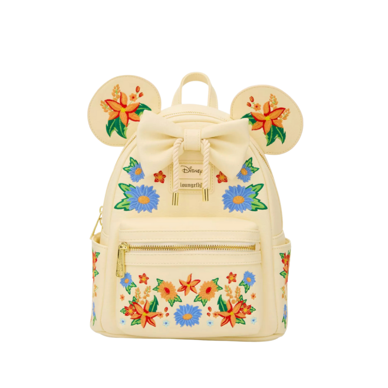Sac à dos orange floral ears Minnie Mouse Import LOUNGEFLY