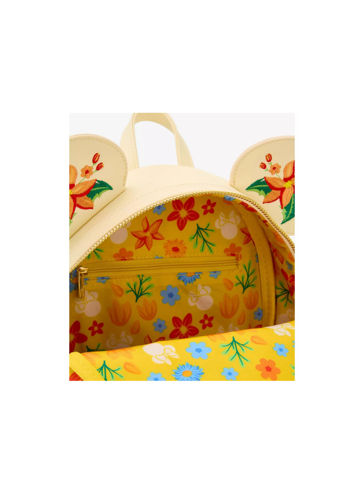 Sac à dos orange floral ears Minnie Mouse Import LOUNGEFLY