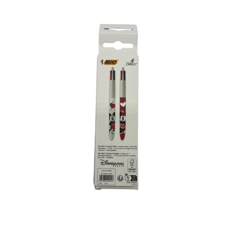 Lot de stylo 4 couleurs Mickey & Minnie Disney