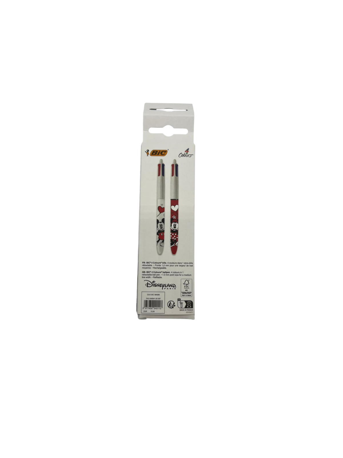 Lot de stylo 4 couleurs Mickey & Minnie Disney