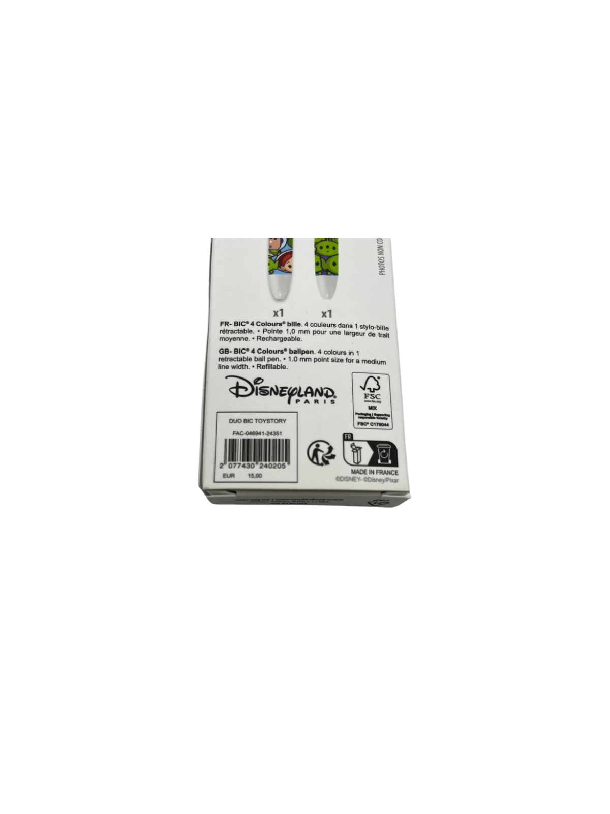 Lot de stylo 4 couleurs Toy Story Disney