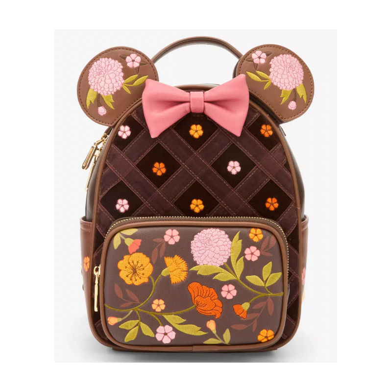 Sac à dos Minnie Mouse Velvet Floral Interchangeable Ears Disney