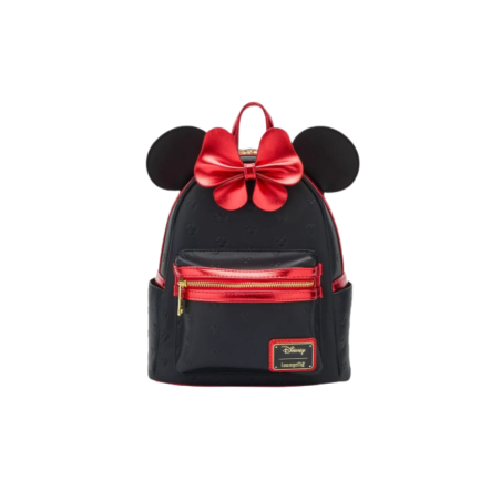 Sac à dos Métalic red bow ears Minnie Mouse LOUNGEFLY