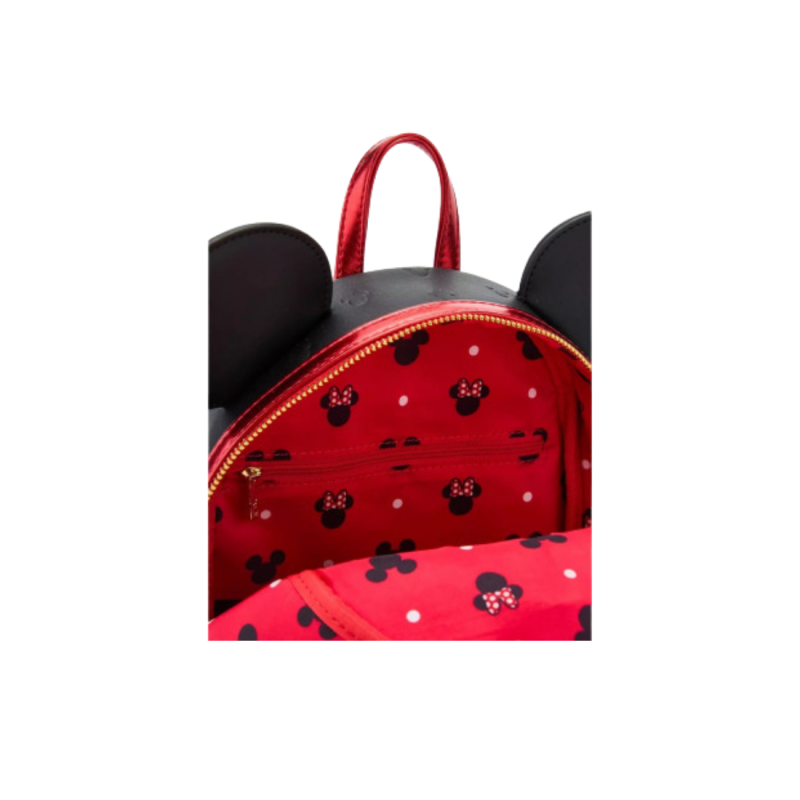 Sac à dos Métalic red bow ears Minnie Mouse LOUNGEFLY