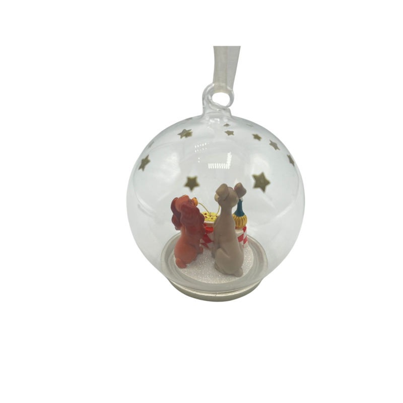 Ornement dôme La belle et le clochard Disney