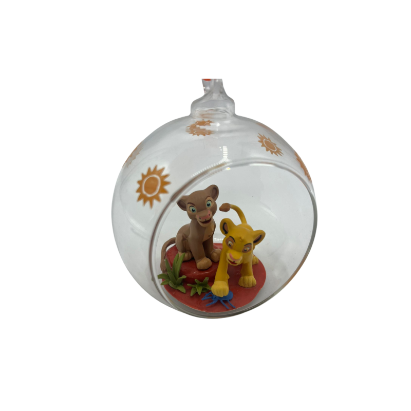Ornement dôme Simba et Nala Disney