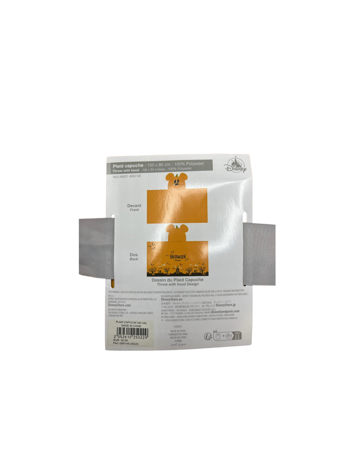 Plaid Capuche Mickey Halloween Disney