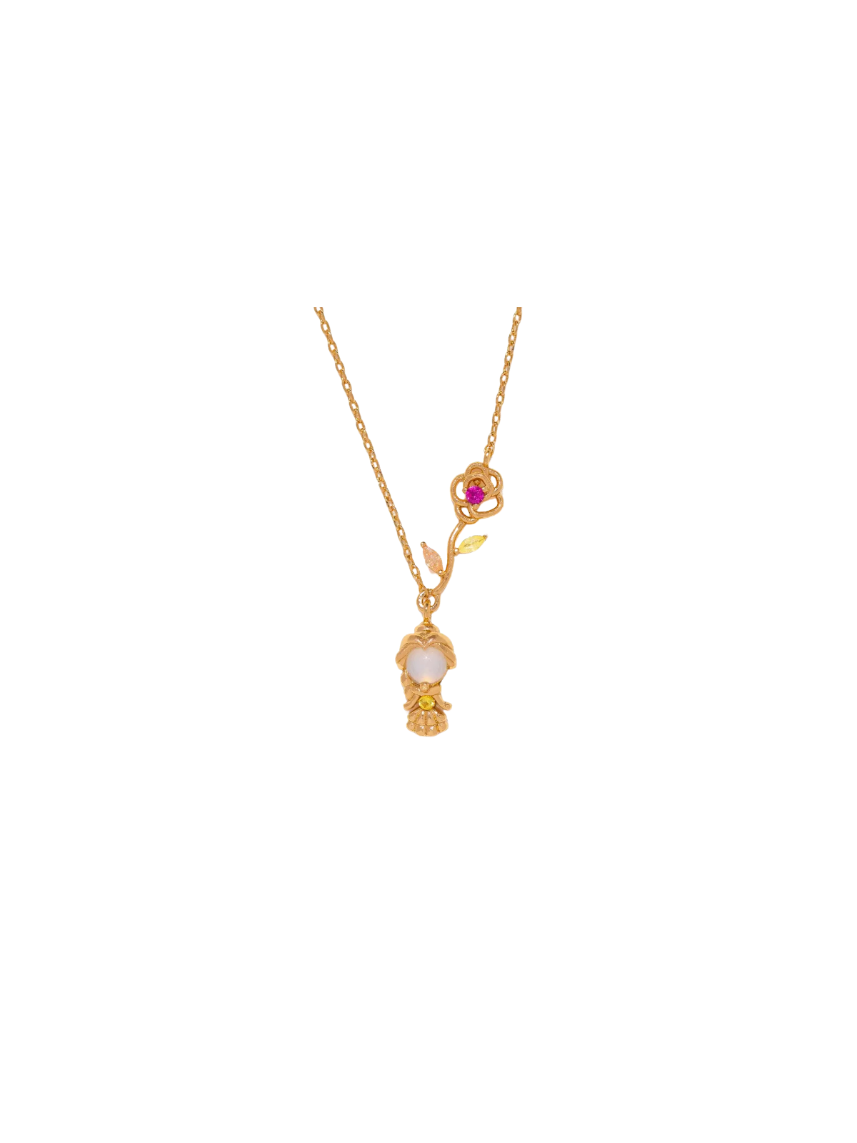 Collier Rose La belle & la bête Disney