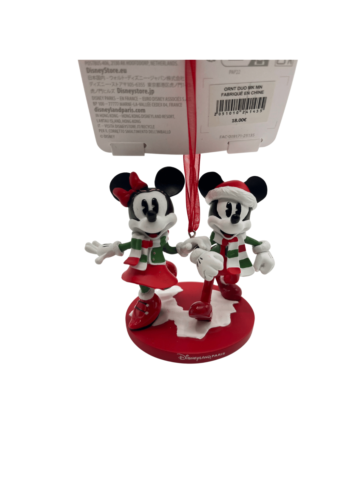 Ornement Duo Mickey et Minnie Neige Disney