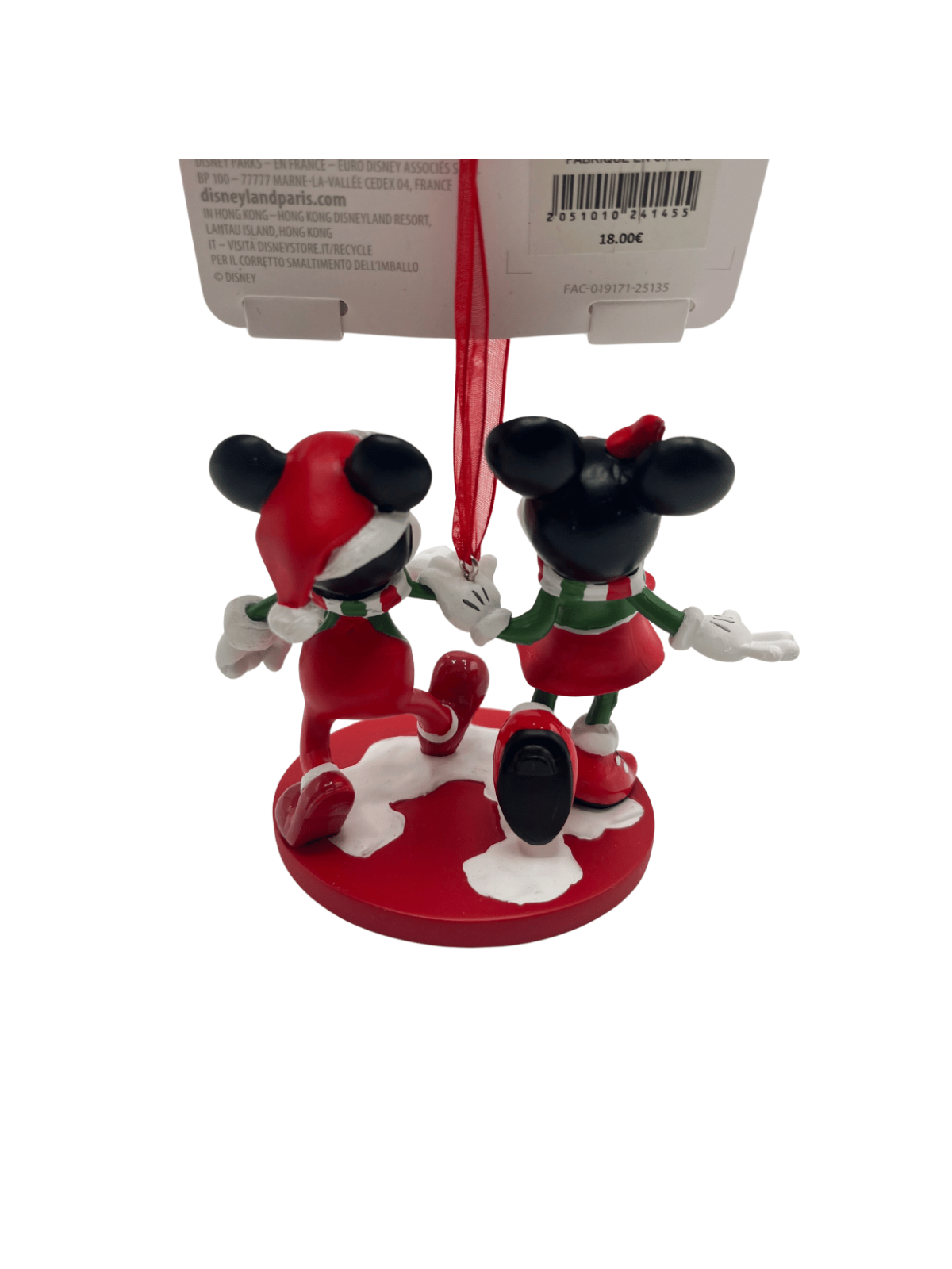 Ornement Duo Mickey et Minnie Neige Disney