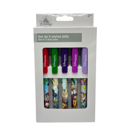 Set 5 stylos bille Attractions Disney