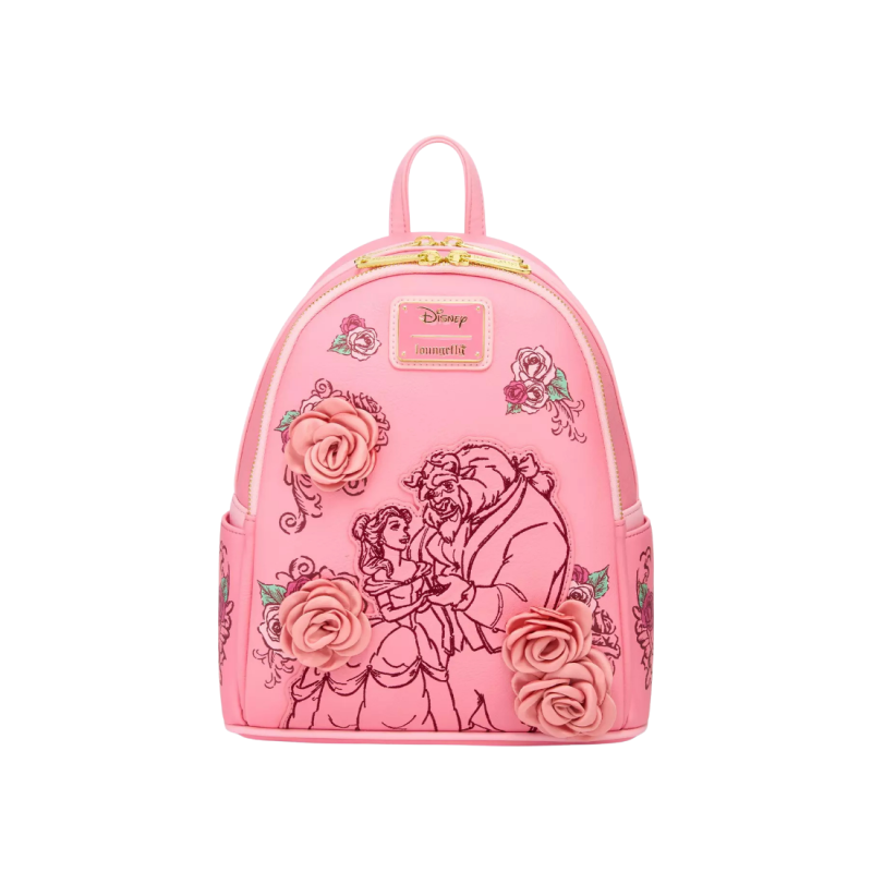 Sac à dos pink roses La belle & la bête LOUNGEFLY