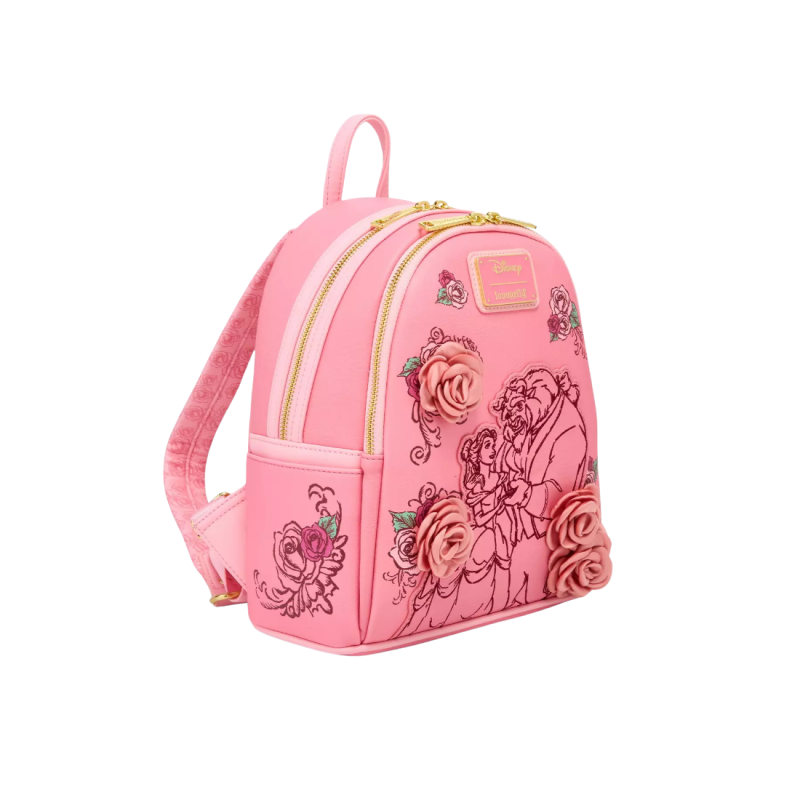Sac à dos pink roses La belle & la bête LOUNGEFLY