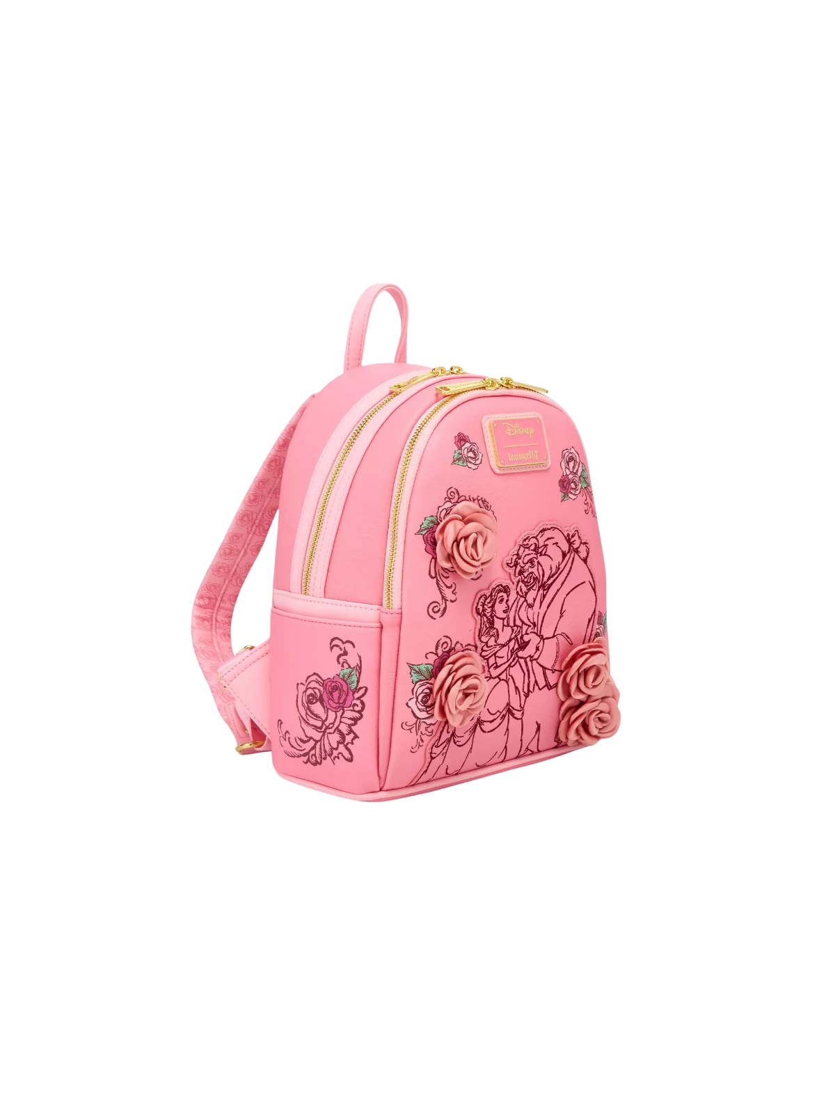 Sac à dos pink roses La belle & la bête LOUNGEFLY
