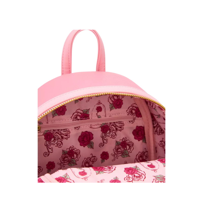 Sac à dos pink roses La belle & la bête LOUNGEFLY