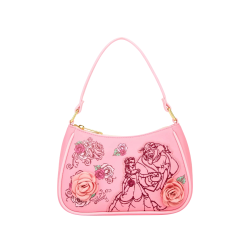 Sac à bandoulière pink roses La belle & la bête LOUNGEFLY