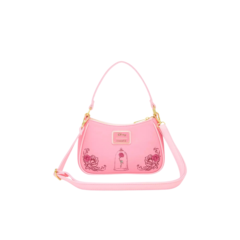Sac à bandoulière pink roses La belle & la bête LOUNGEFLY