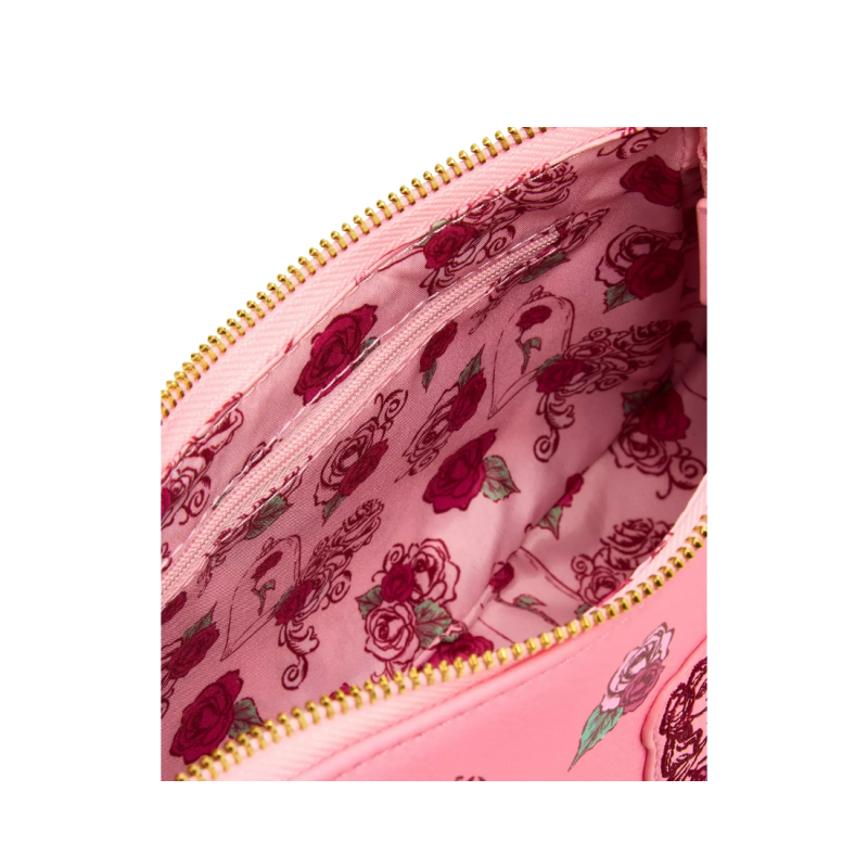 Sac à bandoulière pink roses La belle & la bête LOUNGEFLY