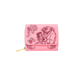 Portefeuille pink roses La belle & la bête LOUNGEFLY