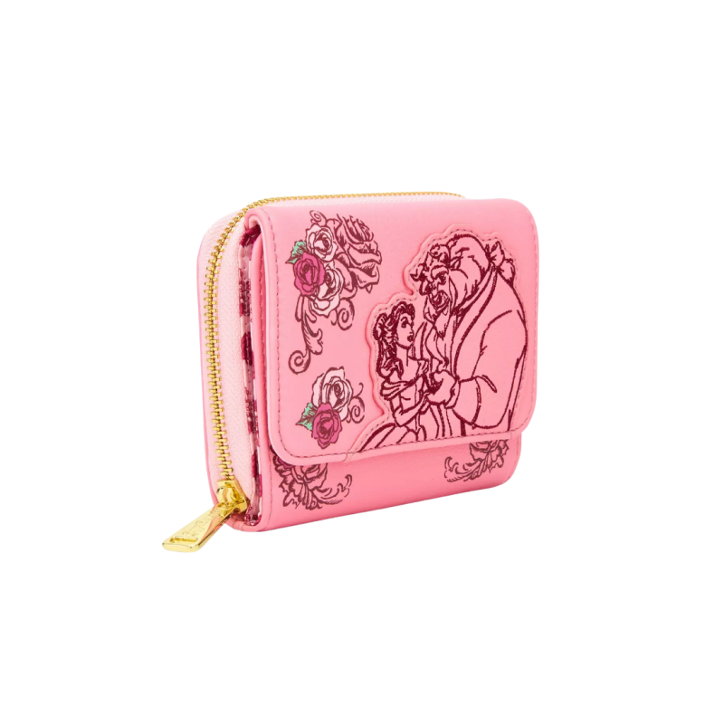 Portefeuille pink roses La belle & la bête LOUNGEFLY