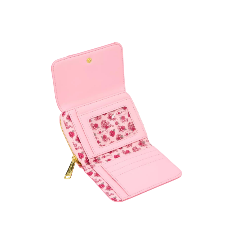 Portefeuille pink roses La belle & la bête LOUNGEFLY