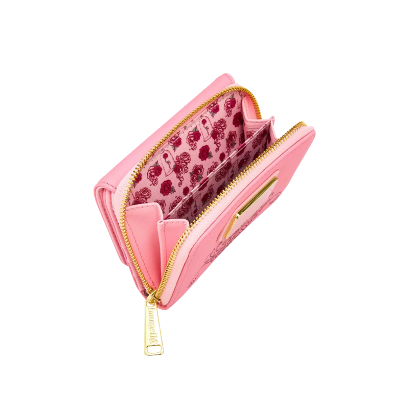 Portefeuille pink roses La belle & la bête LOUNGEFLY