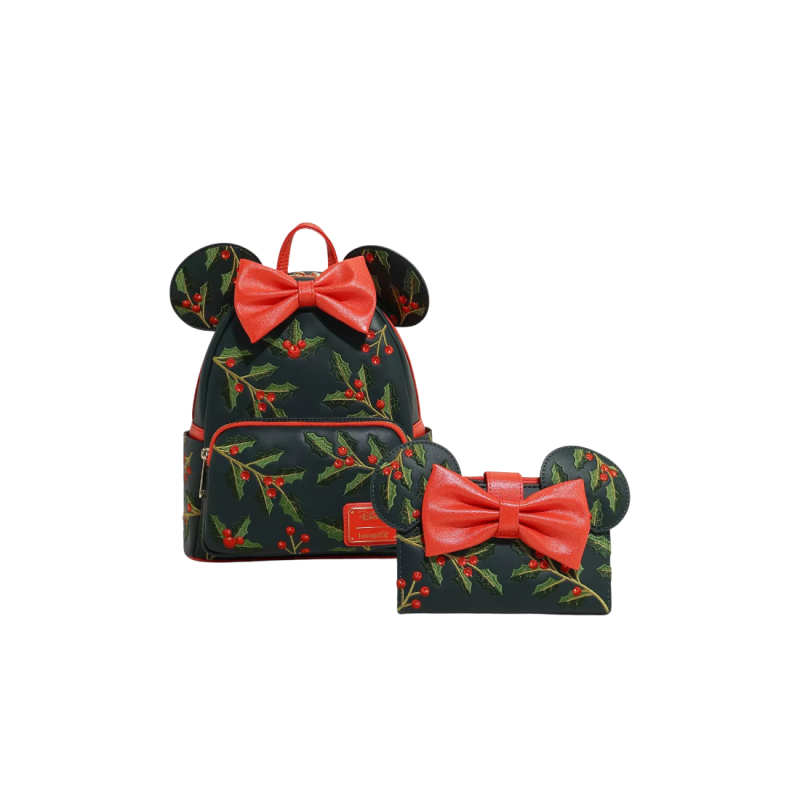 Sac à dos Holiday Holly ears Minnie mouse LOUNGEFLY