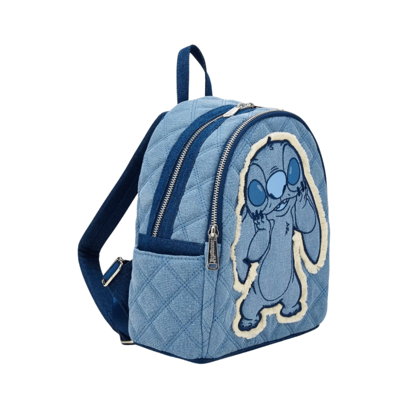 Sac à dos Stitch Patchwork Denim LOUNGEFLY - Précommande 12.2025