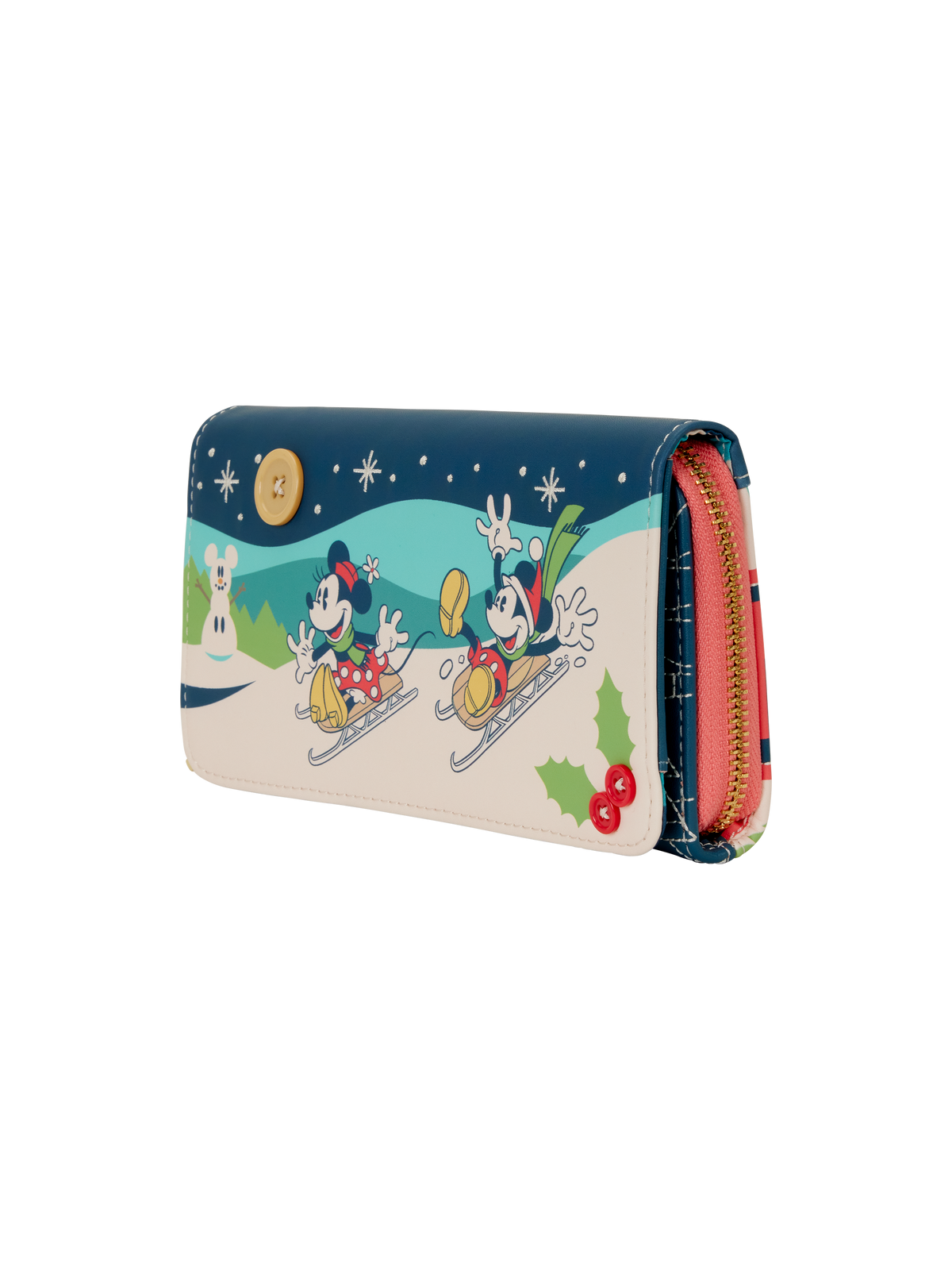 Portefeuille Mickey et Minnie Checker Holiday LOUNGEFLY