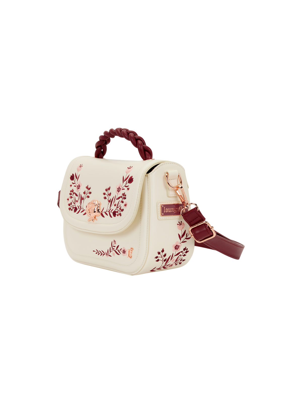 Sac bandoulière Cream & Red Floral convertible LOUNGEFLY