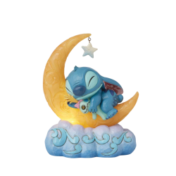 Figurine Stitch & Scrump sur une lune en led Disney traditions 6016334