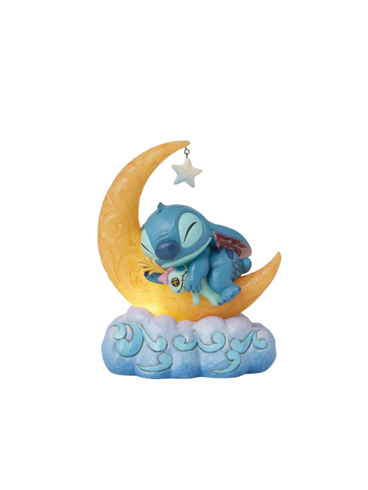Figurine Stitch & Scrump sur une lune en led Disney traditions 6016334