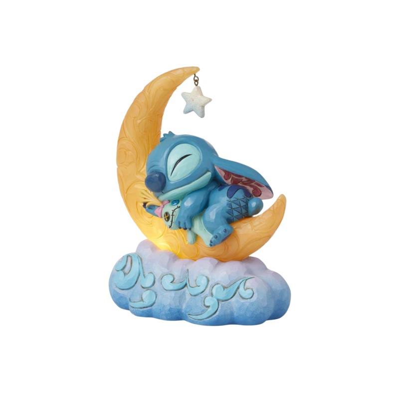 Figurine Stitch & Scrump sur une lune en led Disney traditions 6016334