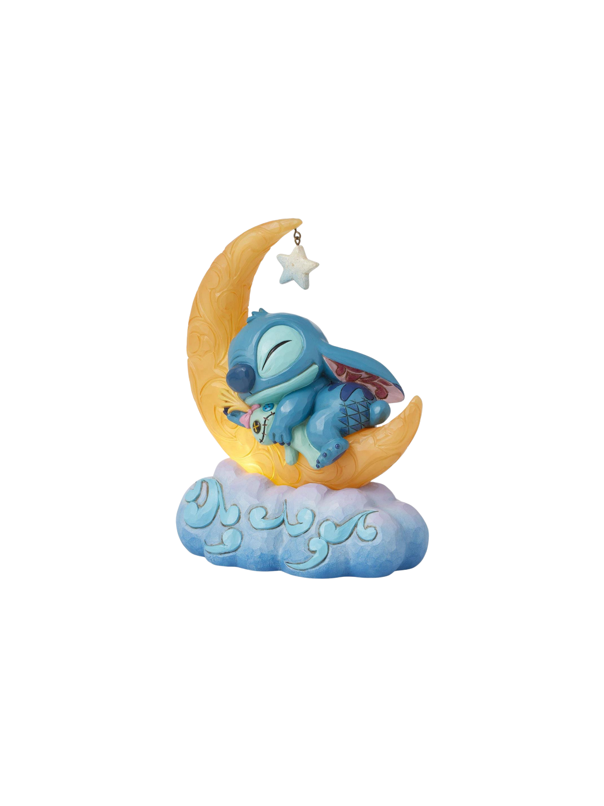 Figurine Stitch & Scrump sur une lune en led Disney traditions 6016334