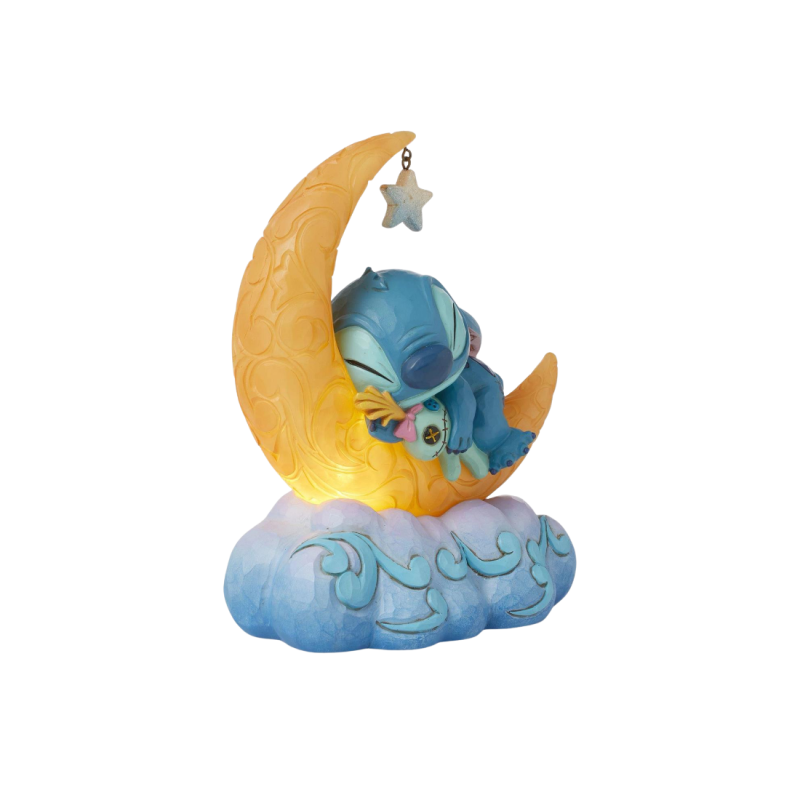Figurine Stitch & Scrump sur une lune en led Disney traditions 6016334