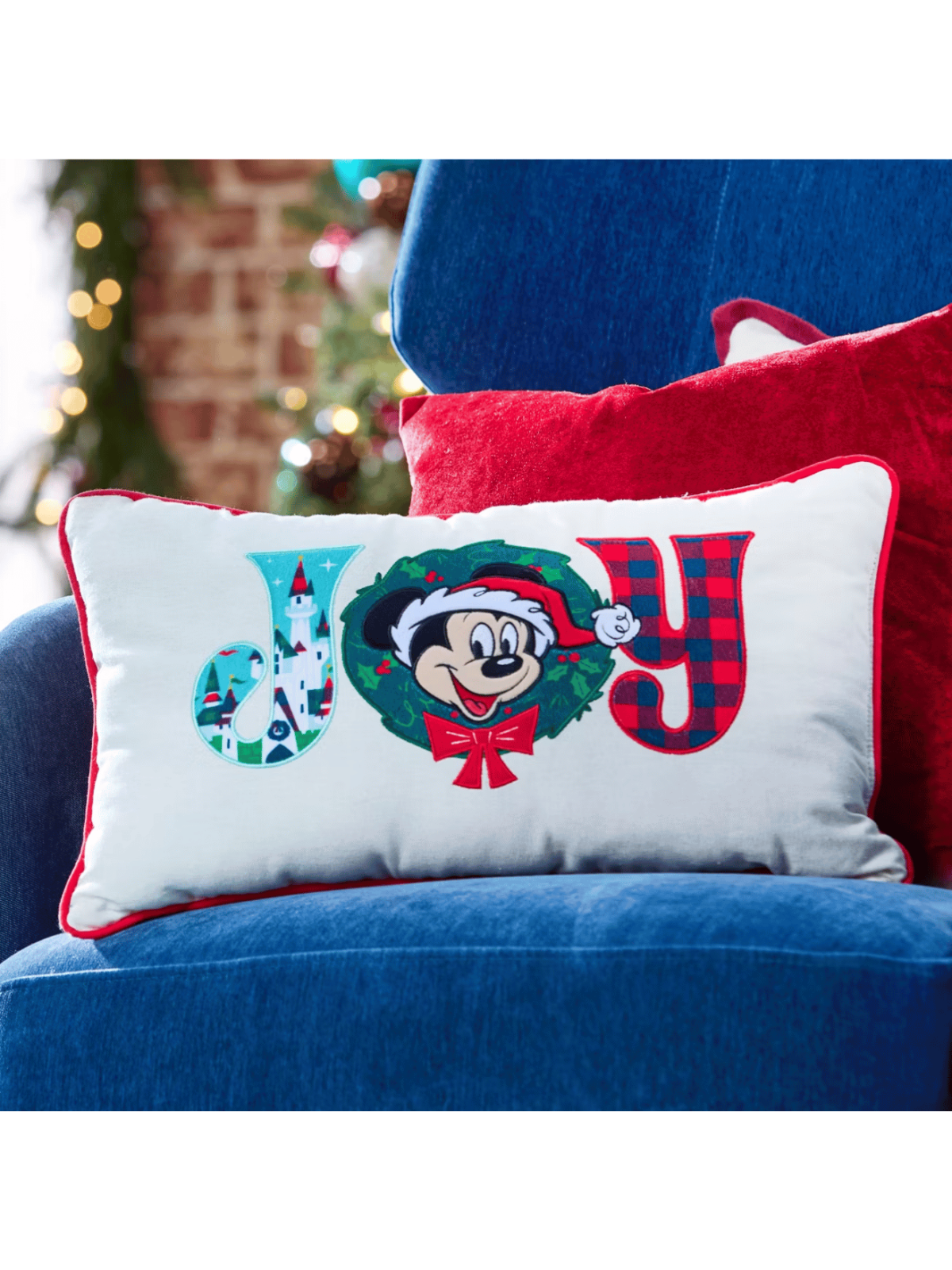 Coussin Mickey "Joy" spécial fêtes Mickey Noël Disney
