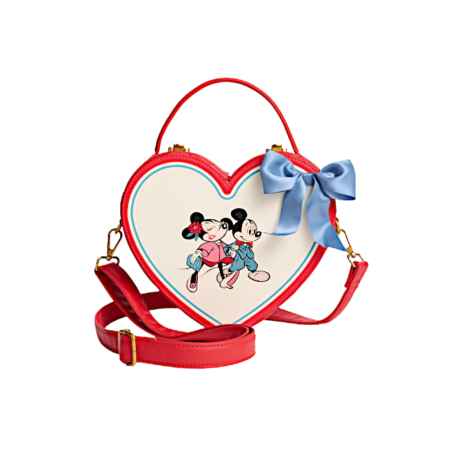 Sac à bandoulière heart shapped Mickey & Minnie Mouse LOUNGEFLY