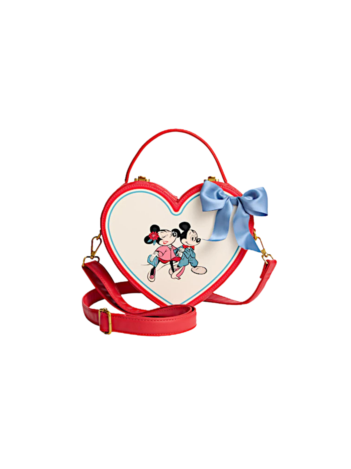 Sac à bandoulière heart shapped Mickey & Minnie Mouse LOUNGEFLY