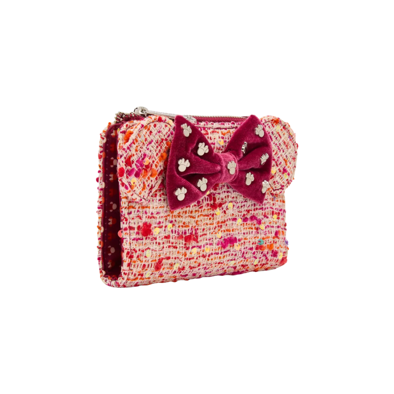 Portefeuille pink bouclé fabric Minnie Mouse LOUNGEFLY