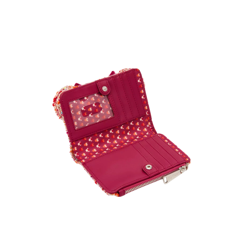 Portefeuille pink bouclé fabric Minnie Mouse LOUNGEFLY